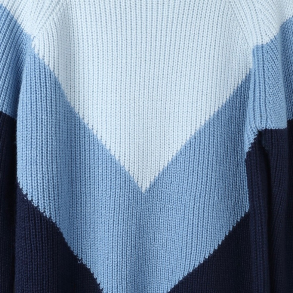 ✨HP! ✨Chunky Knit Blue Chevron Sweater✨ - Picture 5 of 7